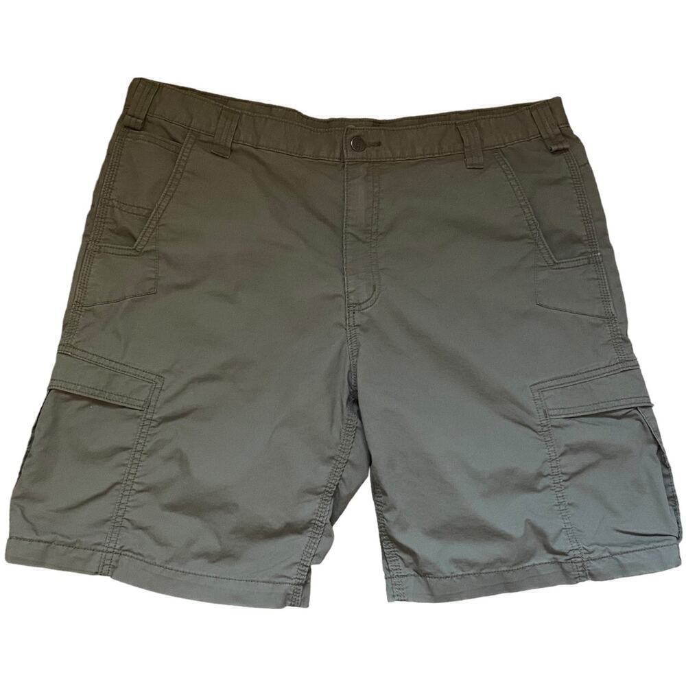 Carhartt Khaki Green Mens Size 40 Zip Pockets Button Closure Casual Shorts
